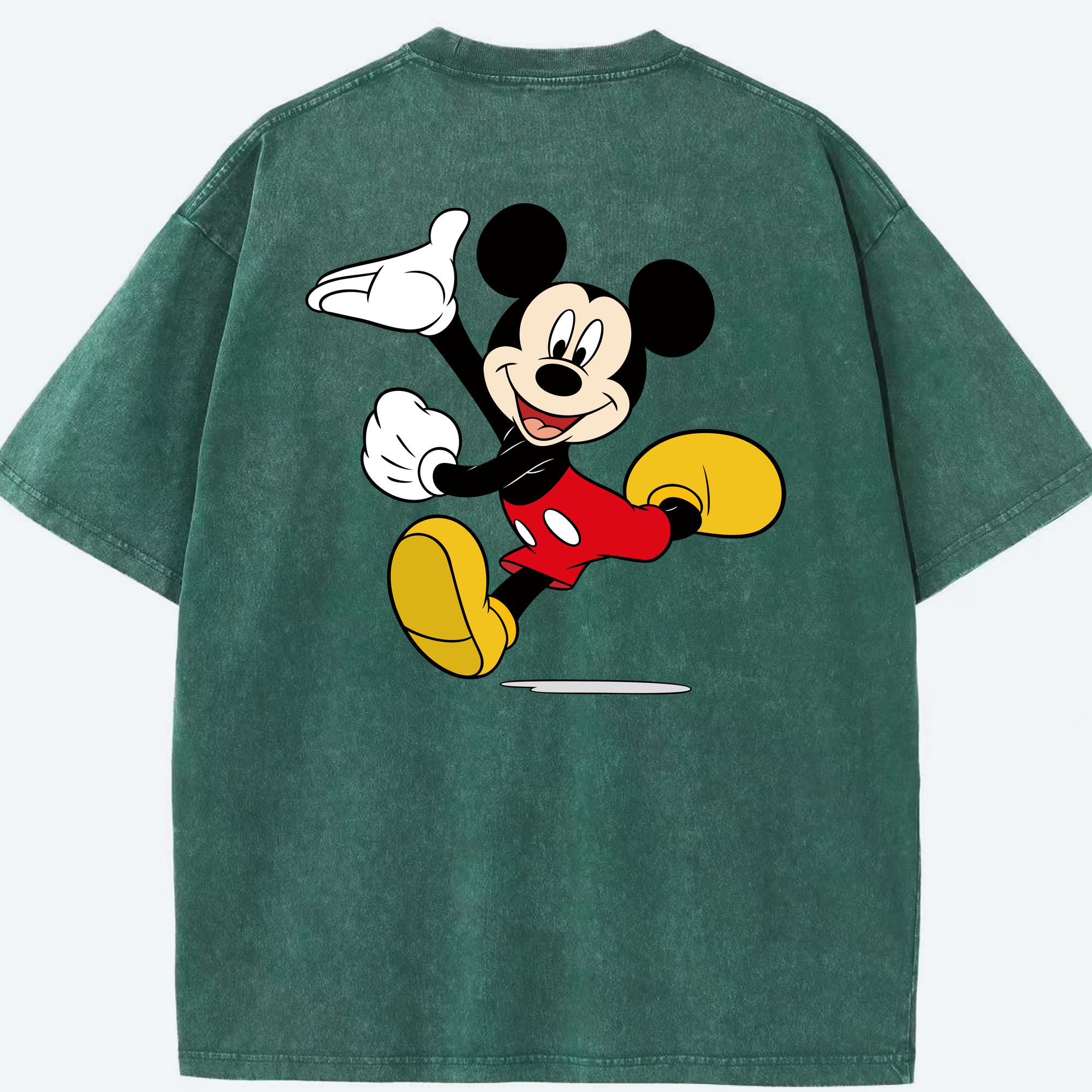 （画像用） ミッキーマウス Mickey Mouse 綿100% ヴィンテージ風 半袖Tシャツ（背面プリント）